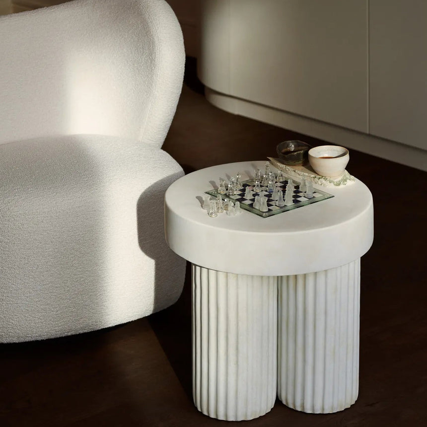 Beistelltisch Gear aus Beton, rund, 45×45×49 cm - ZEN ZONE Furniture
