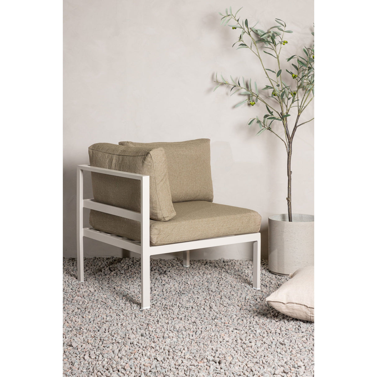 Copacabana Eckteil - Beige alu / Khaki Cushion - ZEN ZONE Furniture