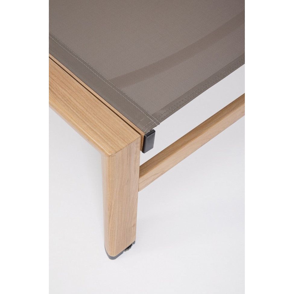 Gartenliege Skipper New mit Rollen Natural/Choco - ZEN ZONE