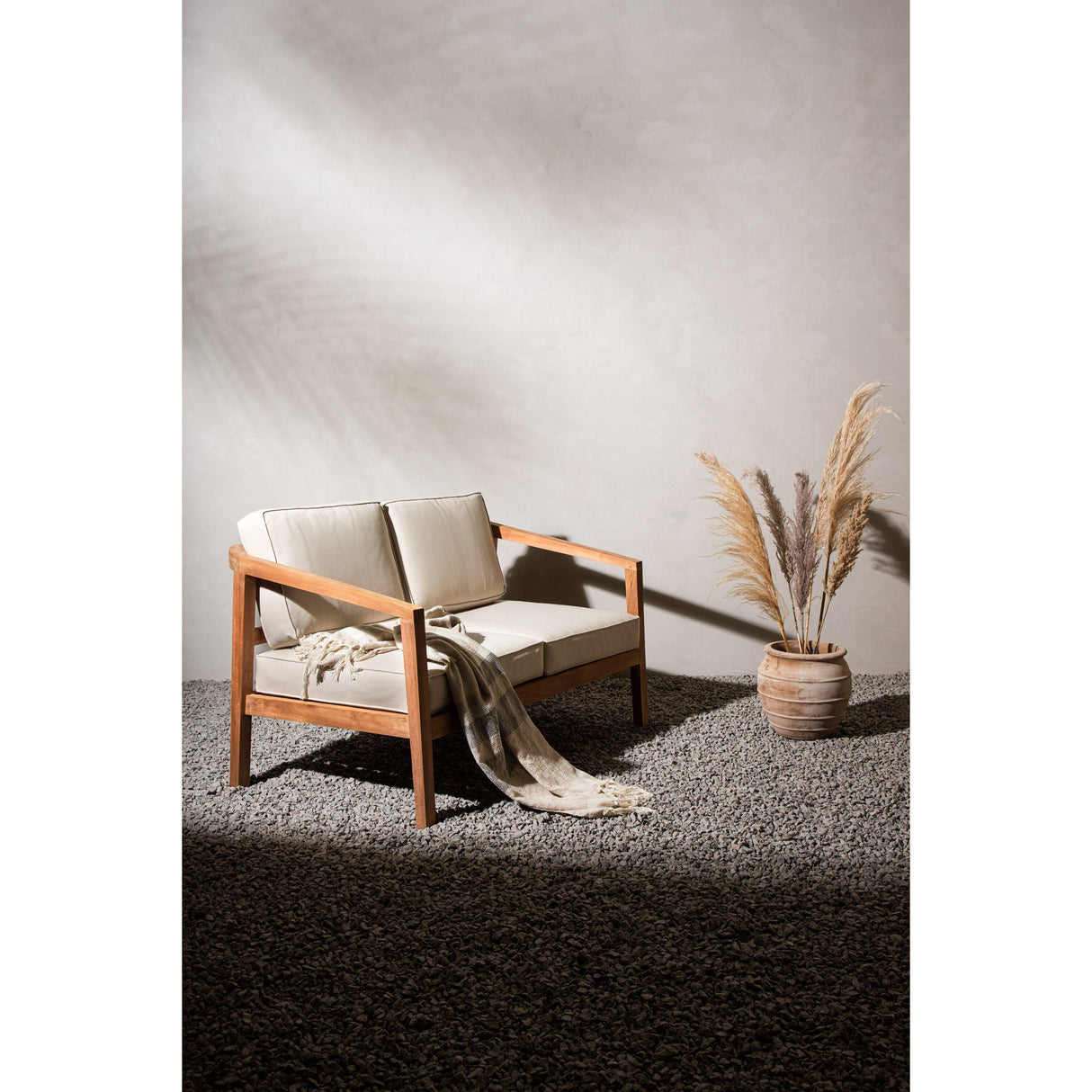 Lounge 2-Sitzer Sofa (Sofaset) - Teak gold - ZEN ZONE Furniture