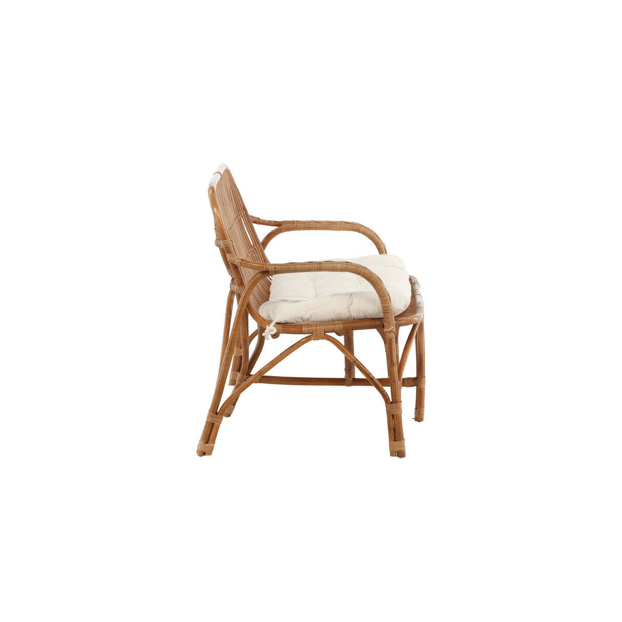 Nella 2-Sitzer Sofa Rattan Natur - inkl. Offwhite-Kissen - ZEN ZONE Furniture