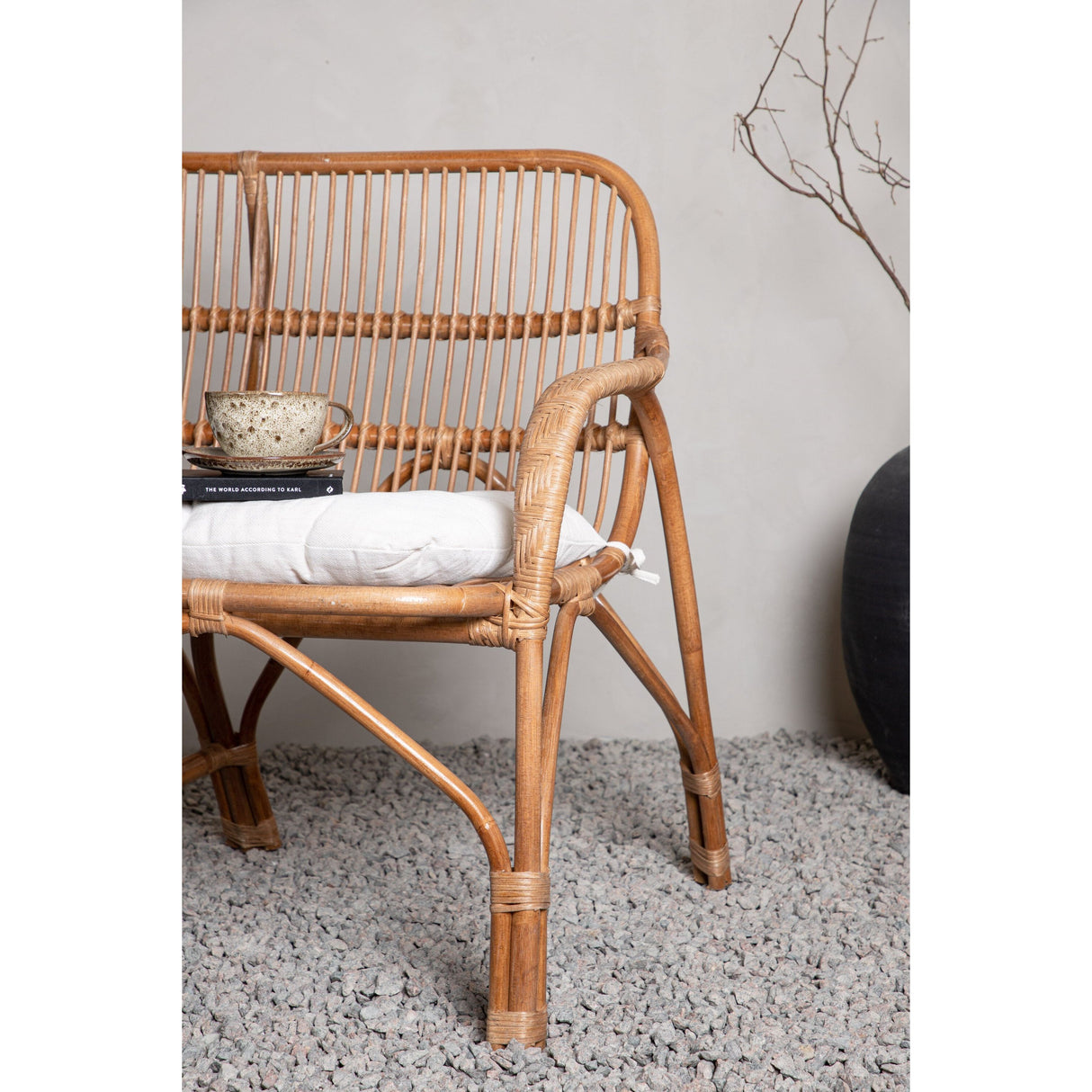 Nella 2-Sitzer Sofa Rattan Natur - inkl. Offwhite-Kissen - ZEN ZONE Furniture