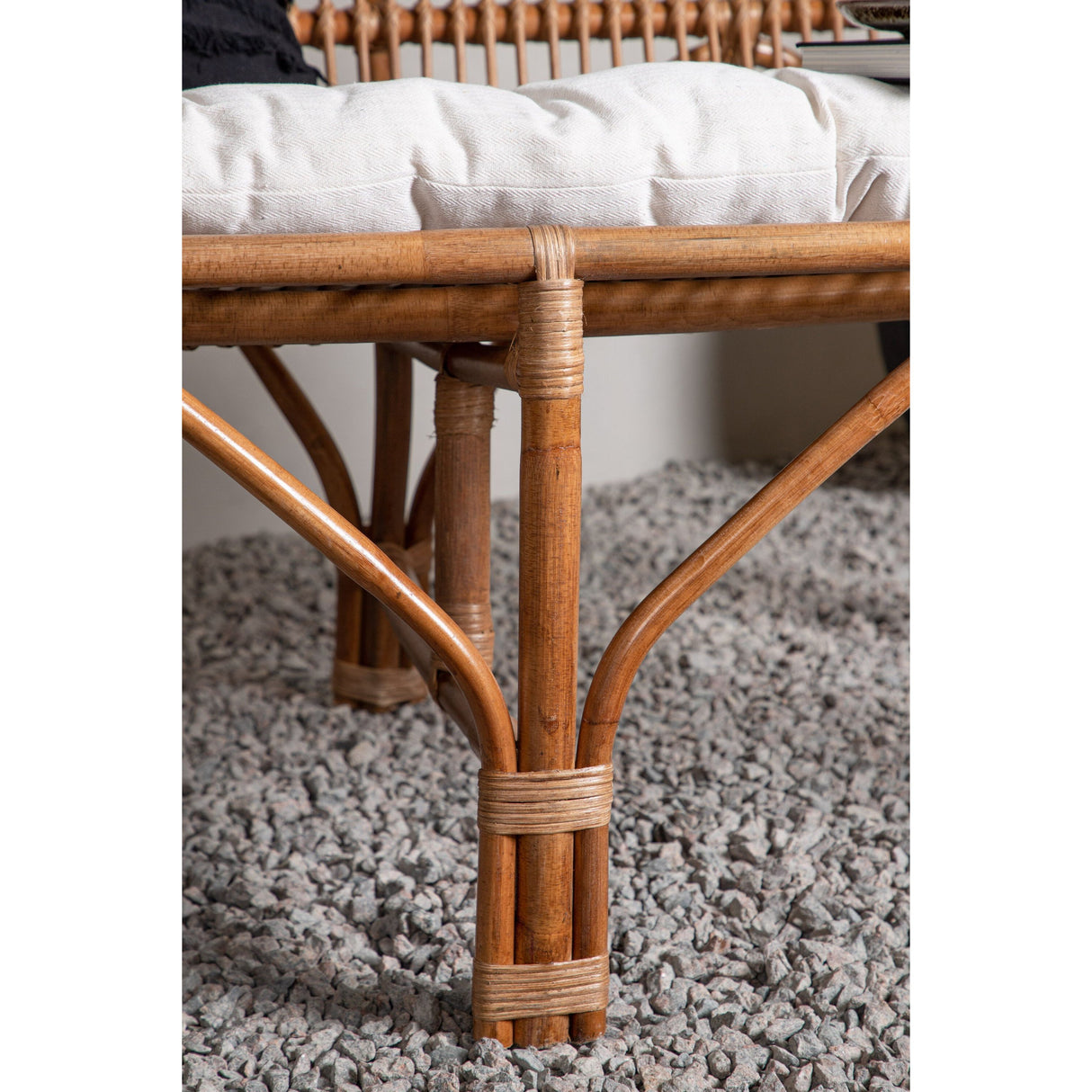 Nella 2-Sitzer Sofa Rattan Natur - inkl. Offwhite-Kissen - ZEN ZONE Furniture