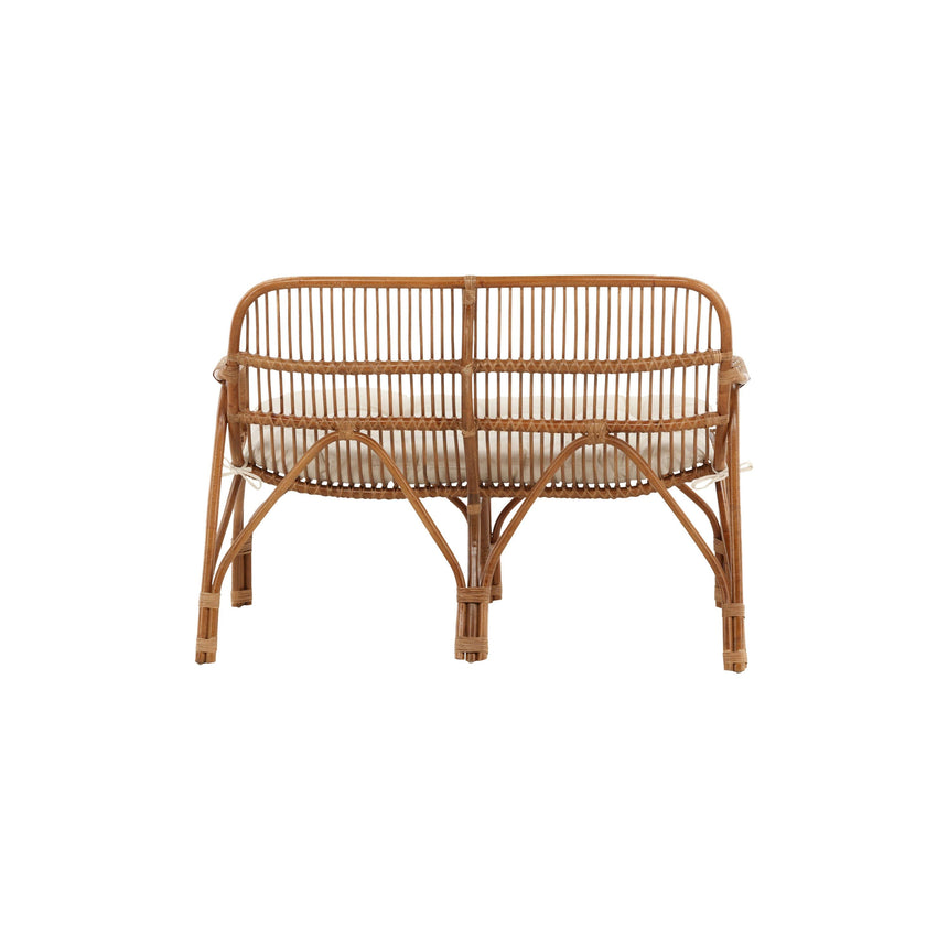 Nella 2-Sitzer Sofa Rattan Natur - inkl. Offwhite-Kissen - ZEN ZONE Furniture