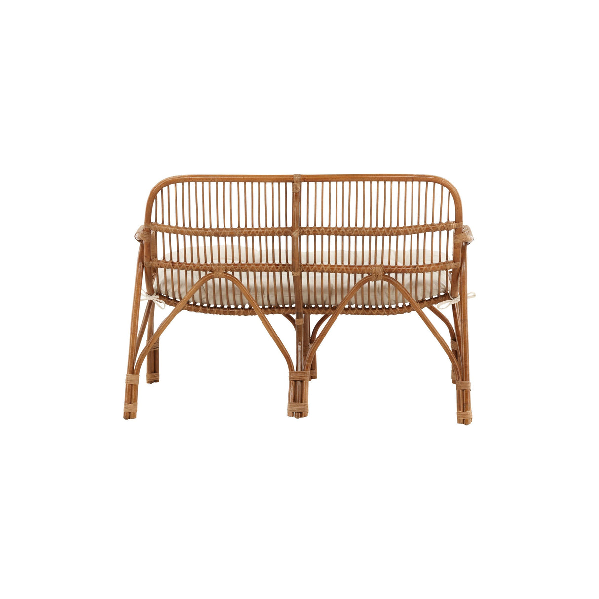 Nella 2-Sitzer Sofa Rattan Natur - inkl. Offwhite-Kissen - ZEN ZONE Furniture