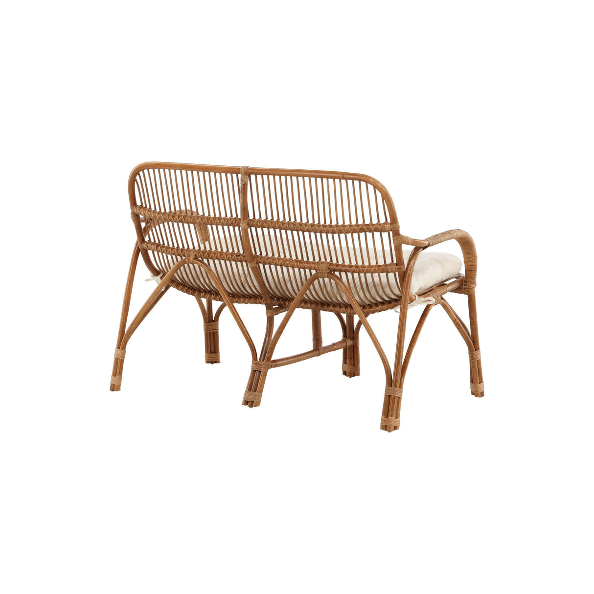 Nella 2-Sitzer Sofa Rattan Natur - inkl. Offwhite-Kissen - ZEN ZONE Furniture