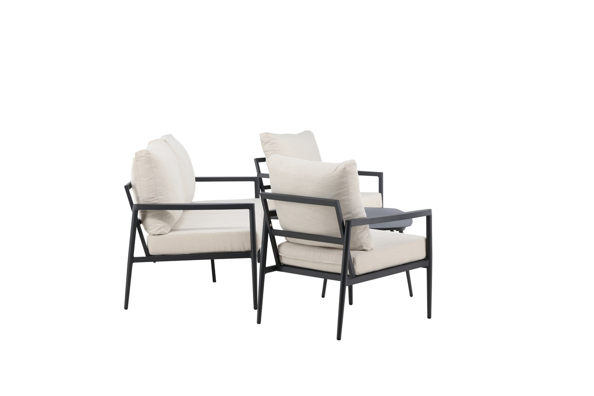 Taromina Lounge Set Schwarz / Beige - ZEN ZONE Furniture