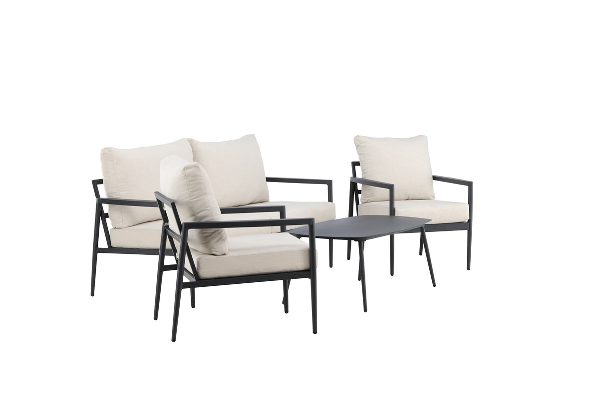 Taromina Lounge Set Schwarz / Beige - ZEN ZONE Furniture