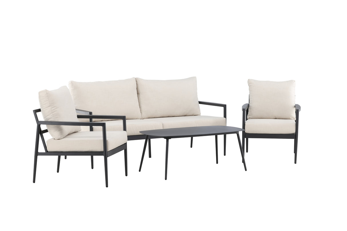 Taromina Lounge Set Schwarz / Beige - ZEN ZONE Furniture