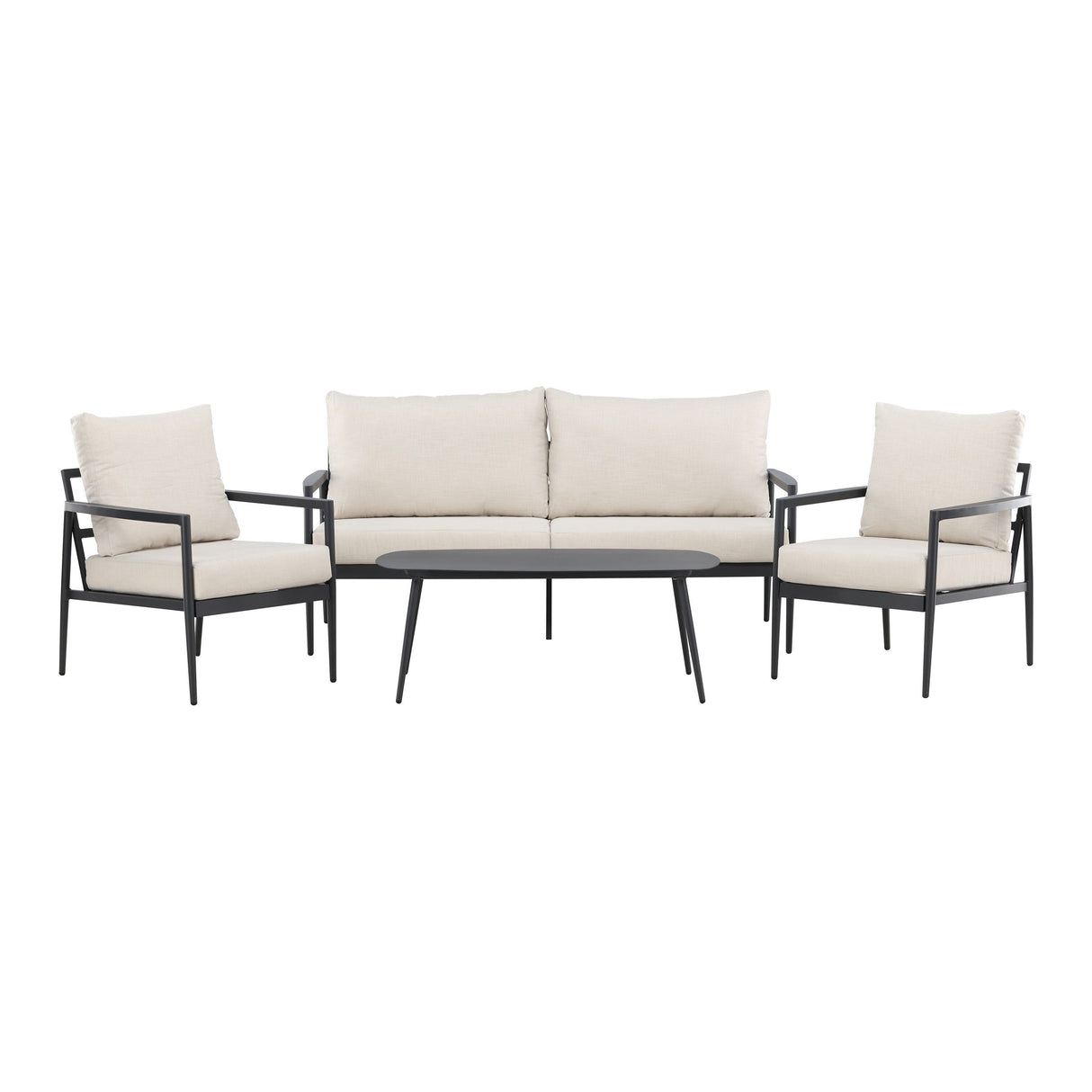 Taromina Lounge Set Schwarz / Beige - ZEN ZONE Furniture