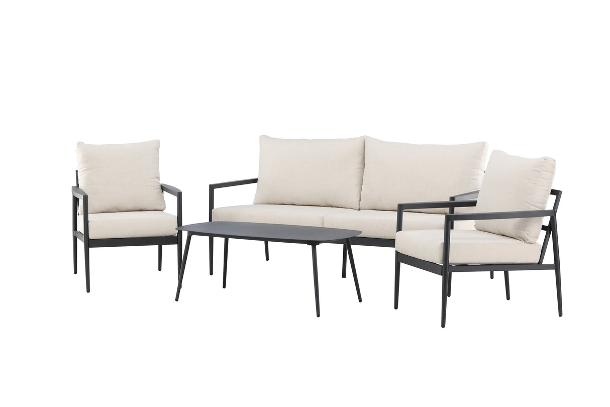 Taromina Lounge Set Schwarz / Beige - ZEN ZONE Furniture