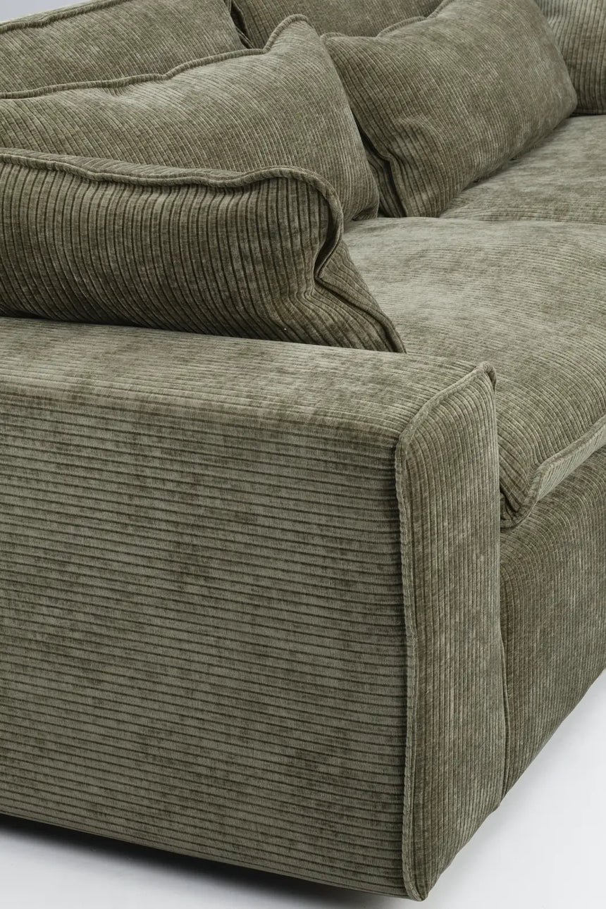 RAWLINS 3-Sitzer Sofa in rachel grün, 259x116x85 cm - ZEN ZONE Furniture