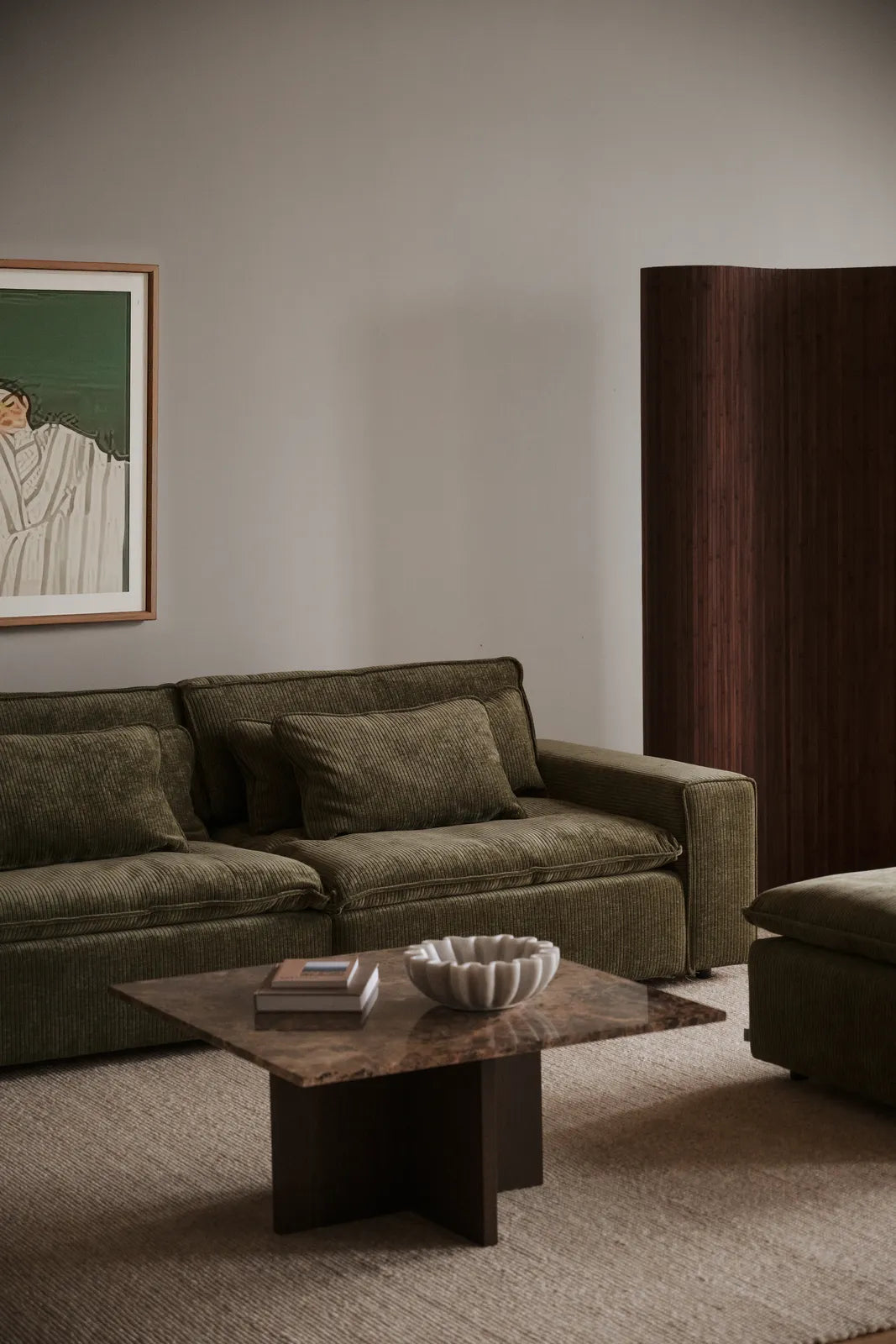 RAWLINS 3-Sitzer Sofa in rachel grün, 259x116x85 cm