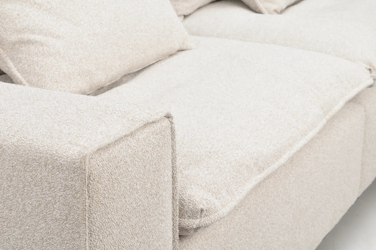 RAWLINS 3-seater sofa in Sandra light beige, 259x116x85 cm