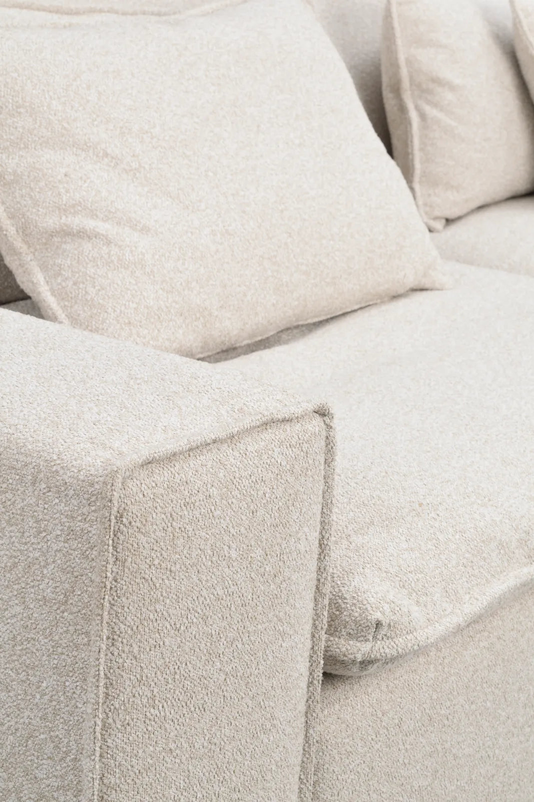 RAWLINS 3-seater sofa in Sandra light beige, 259x116x85 cm