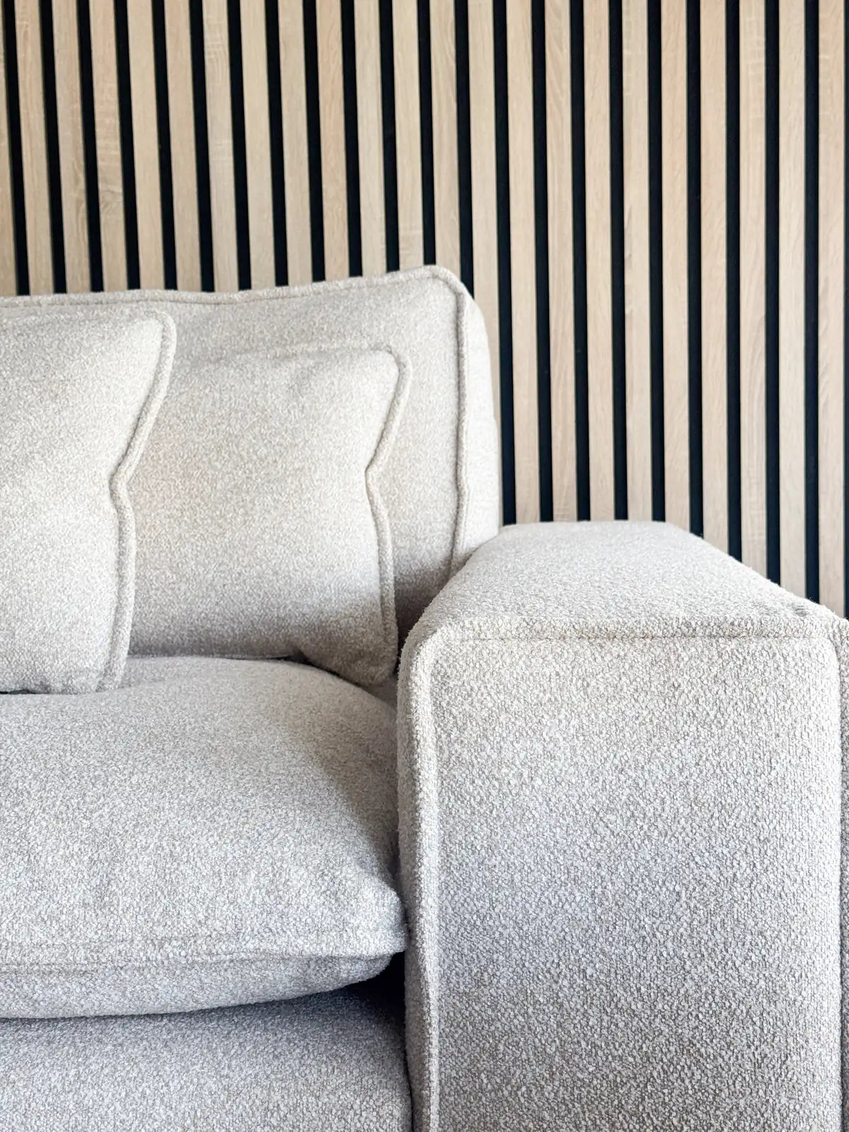 RAWLINS 3-seater sofa in Sandra light beige, 259x116x85 cm