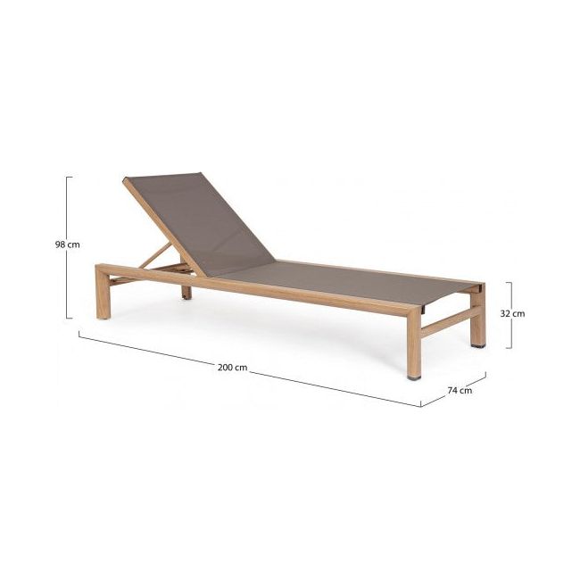 Gartenliege Skipper New mit Rollen Natural/Choco - ZEN ZONE