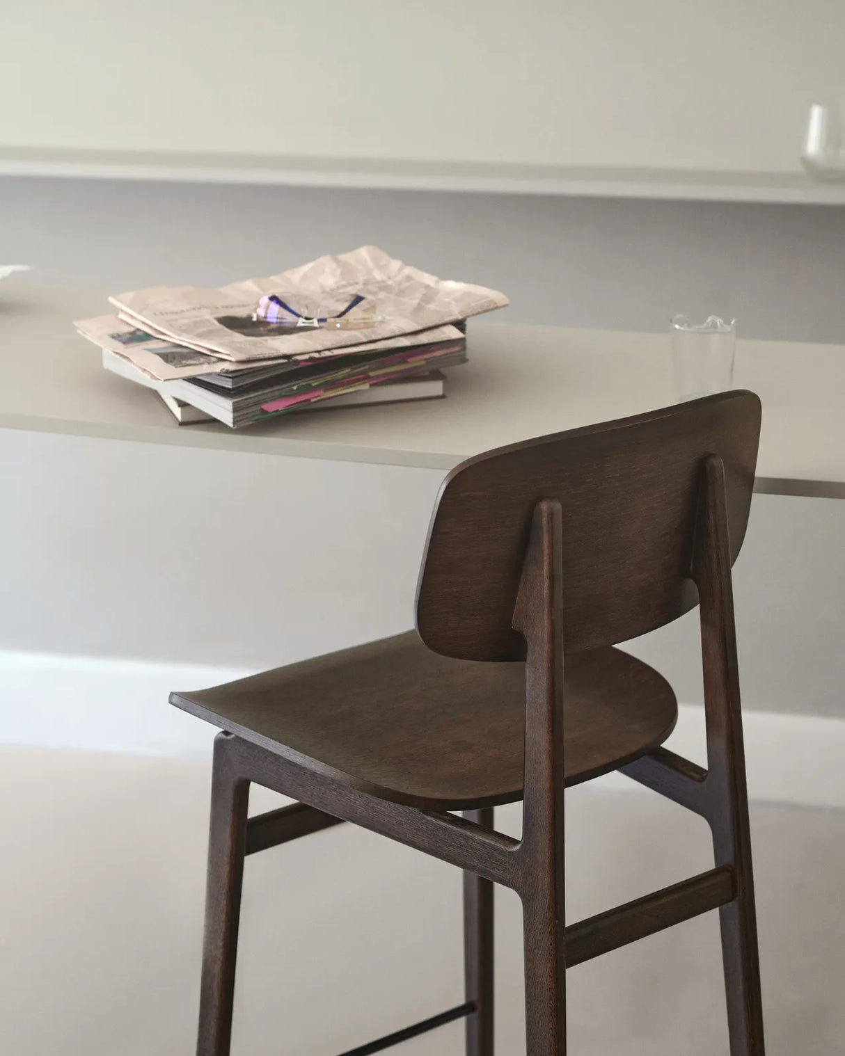 Stool NY11 Counter made of solid oak, unpadded, 45.5×52×98 cm