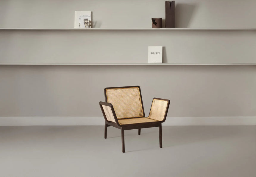 Sessel Le Roi aus Massivholz Esche und natürlichem Rattan, 84,5×76×72 cm - ZEN ZONE Furniture
