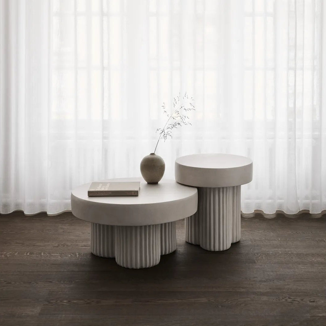 Couchtisch Gear aus Beton, rund, 70×70×38 cm - ZEN ZONE Furniture