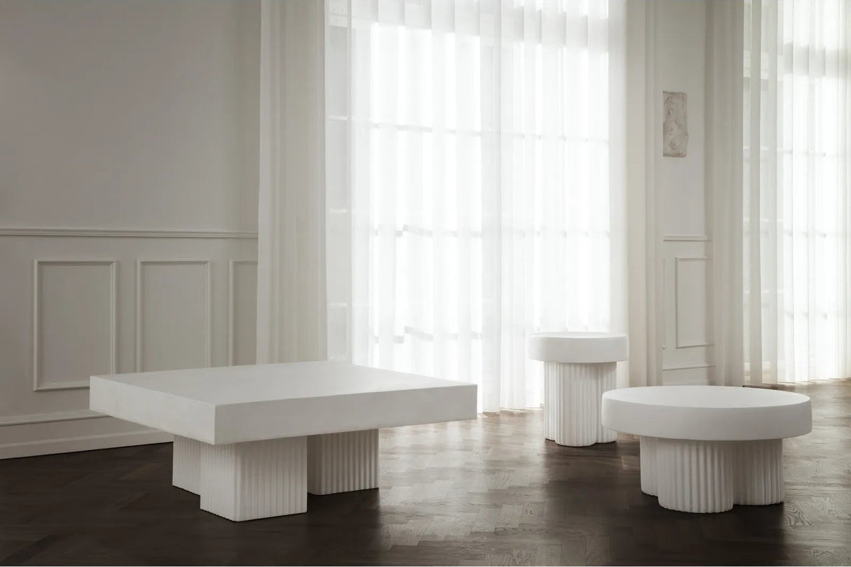 Couchtisch Gear aus Beton, rund, 70×70×38 cm - ZEN ZONE Furniture