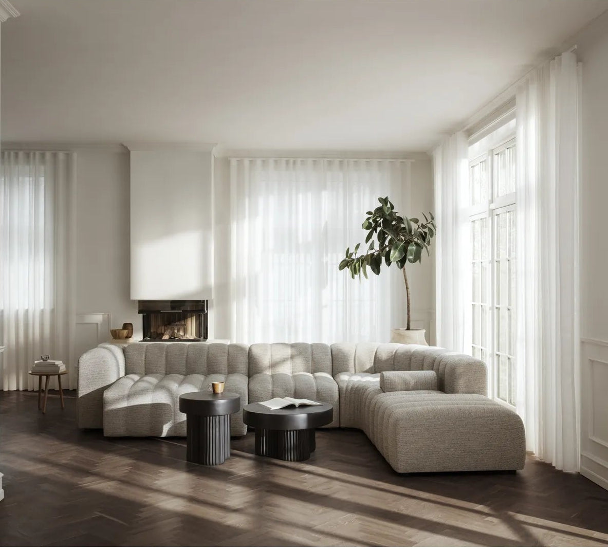 Couchtisch Gear aus Beton, rund, 70×70×38 cm - ZEN ZONE Furniture