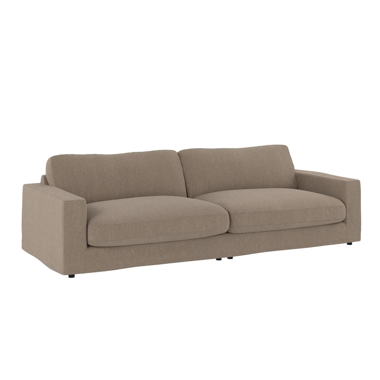 3-Sitzer Sofa LANGDON aus Stoff in Nougat, 216×114×80 cm