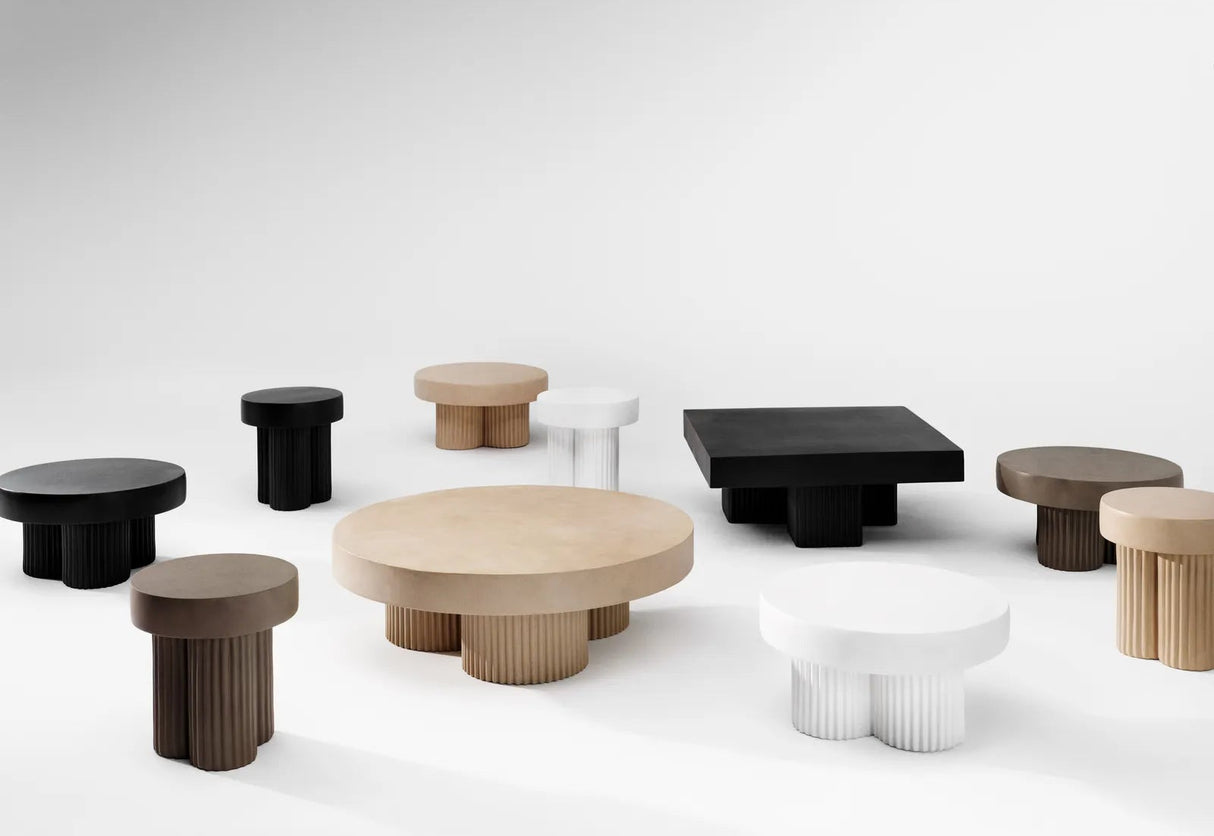 Couchtisch Gear aus Beton, rund, 70×70×38 cm - ZEN ZONE Furniture