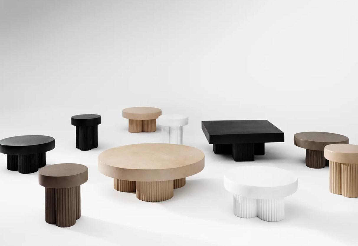 Couchtisch Gear aus Beton, rund, 120×120×39 cm - ZEN ZONE Furniture