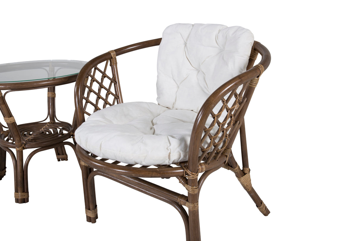 Wera Café Garnitur Rattan / Offwhite Kissen - ZEN ZONE Furniture