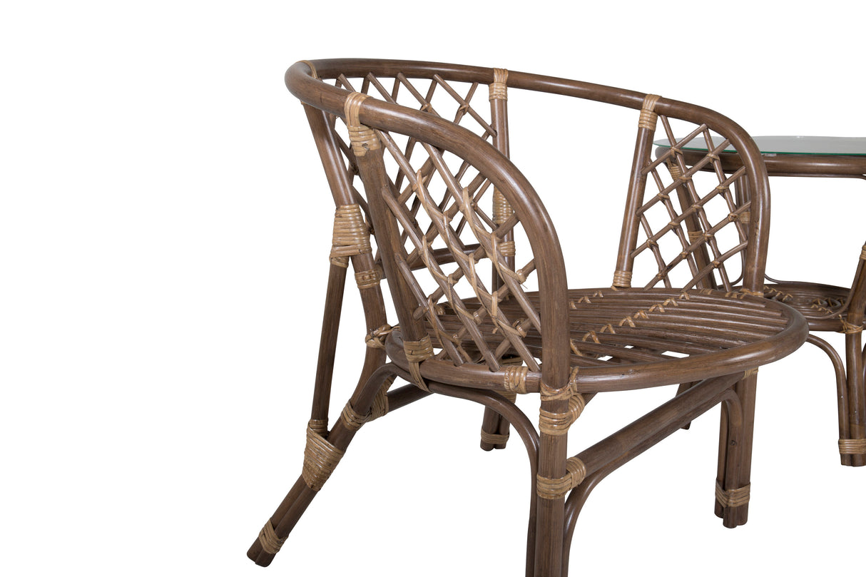 Wera Café Garnitur Rattan / Offwhite Kissen - ZEN ZONE Furniture