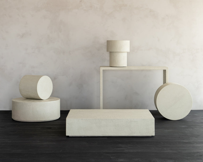Elements Couchtisch - Mikrozement - Off-White - rund - ZEN ZONE