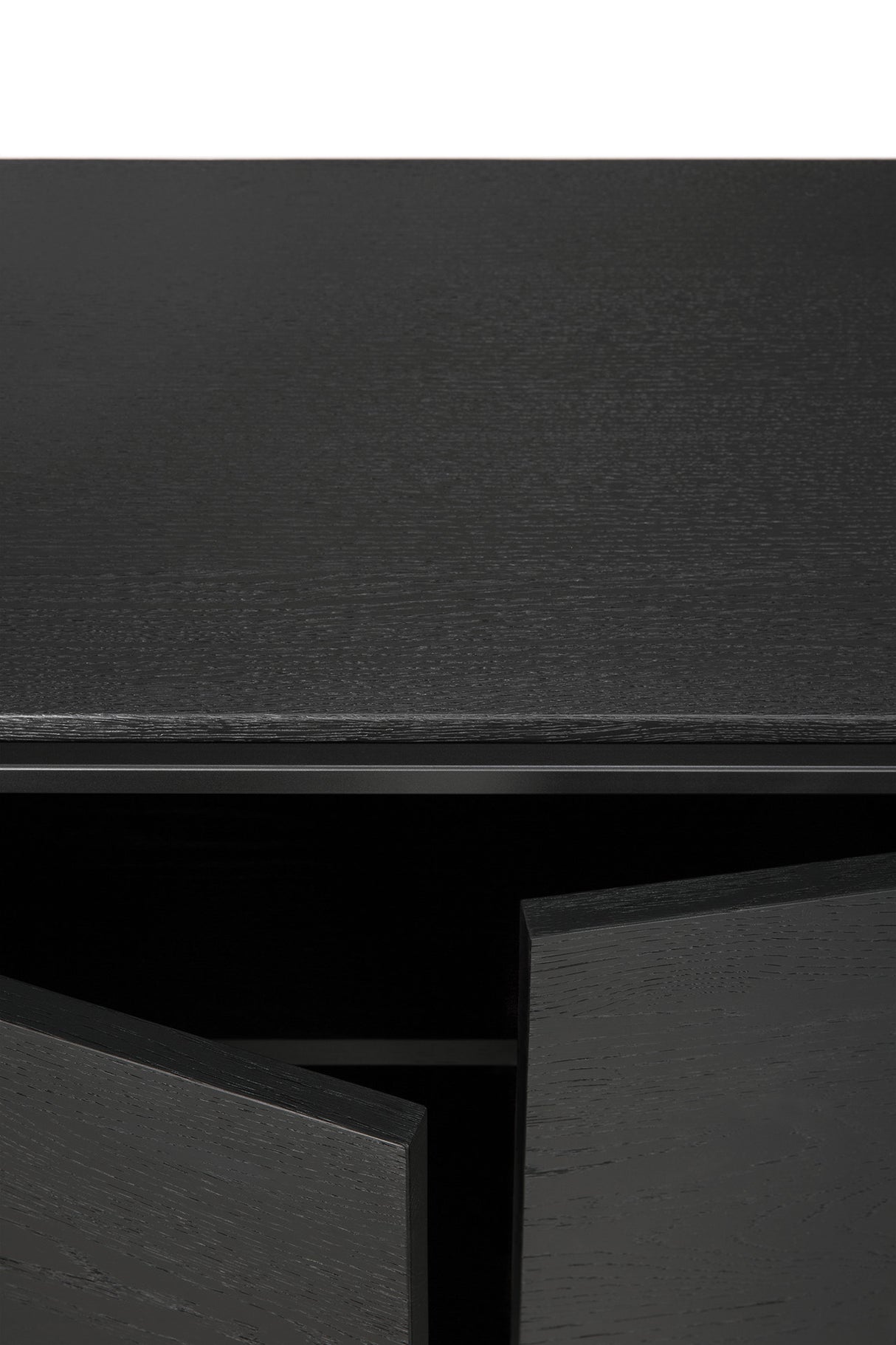Monolit Sideboard - lackierte Eiche - schwarz - 2 Türen - 110 x 45 x 78 cm - ZEN ZONE Furniture