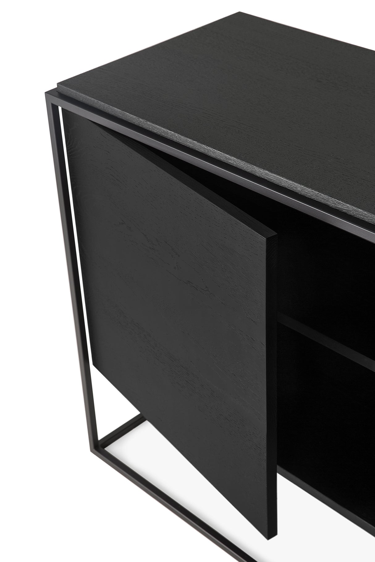 Monolit Sideboard - lackierte Eiche - schwarz - 2 Türen - 110 x 45 x 78 cm - ZEN ZONE Furniture