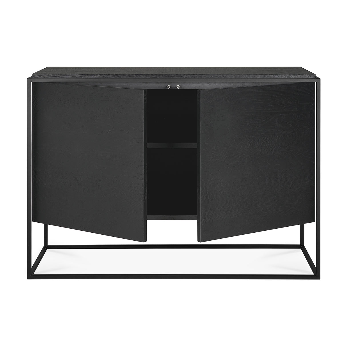 Monolit Sideboard - lackierte Eiche - schwarz - 2 Türen - 110 x 45 x 78 cm - ZEN ZONE Furniture