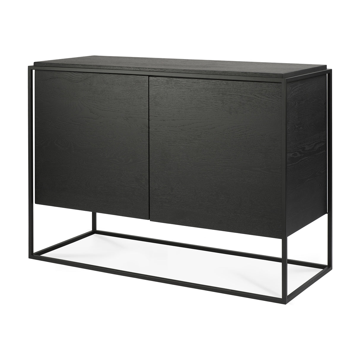 Monolit Sideboard - lackierte Eiche - schwarz - 2 Türen - 110 x 45 x 78 cm - ZEN ZONE Furniture