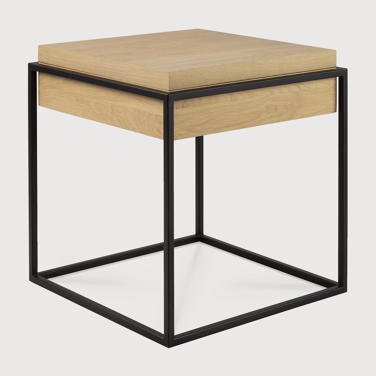 Monolit Beistelltisch - Eiche - quadratisch - abnehmbarer Deckel - 48 x 48 x 51 cm - ZEN ZONE Furniture