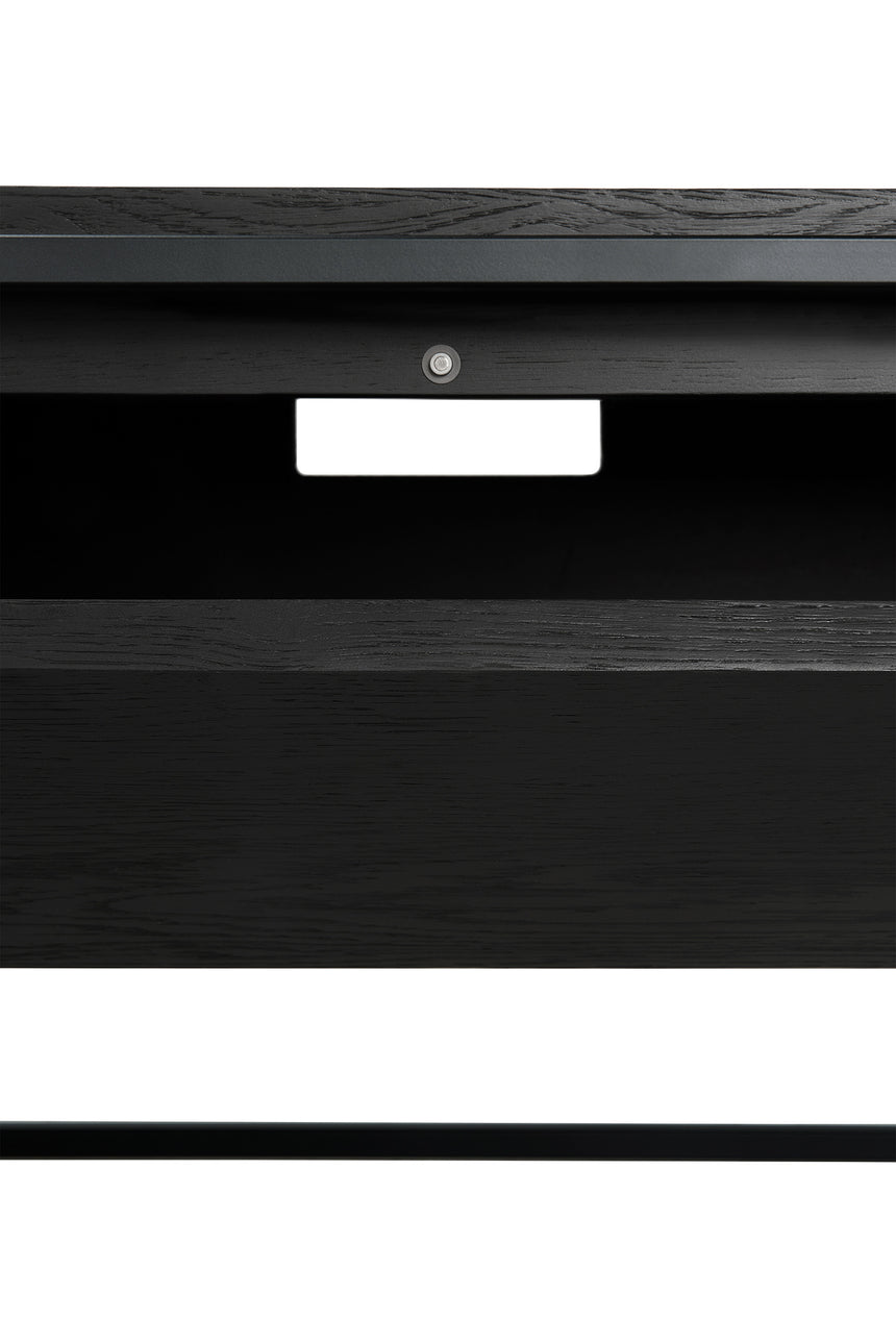 Monolit TV-Schrank - lackierte Eiche - schwarz - 1 Klapptür - 1 Schublade - 140 x 45 x 42 cm - ZEN ZONE Furniture