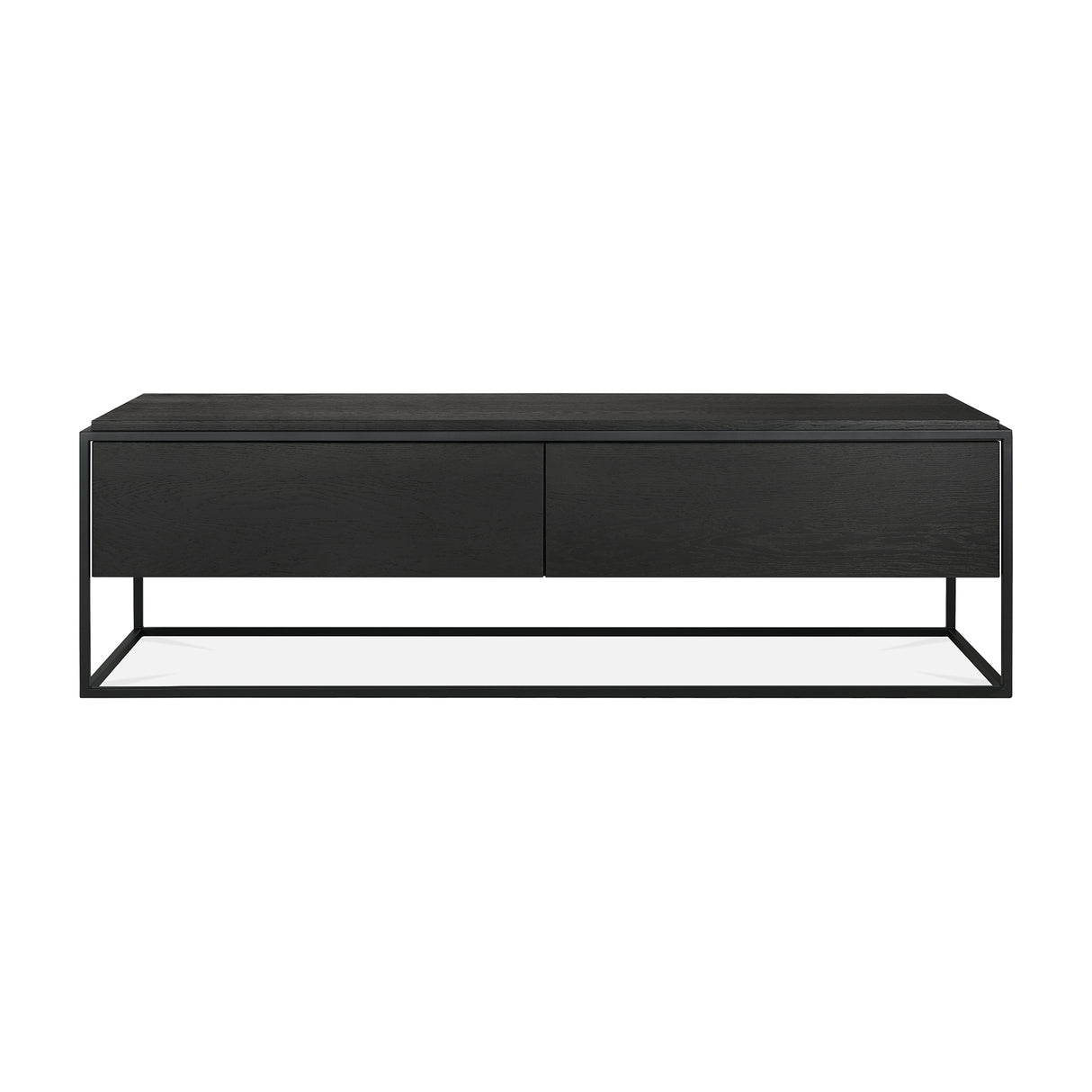 Monolit TV-Schrank - lackierte Eiche - schwarz - 1 Klapptür - 1 Schublade - 140 x 45 x 42 cm - ZEN ZONE Furniture