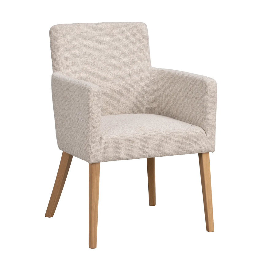 Chaise de salle à manger HUDSON en chêne massif, disponible dans divers tissus