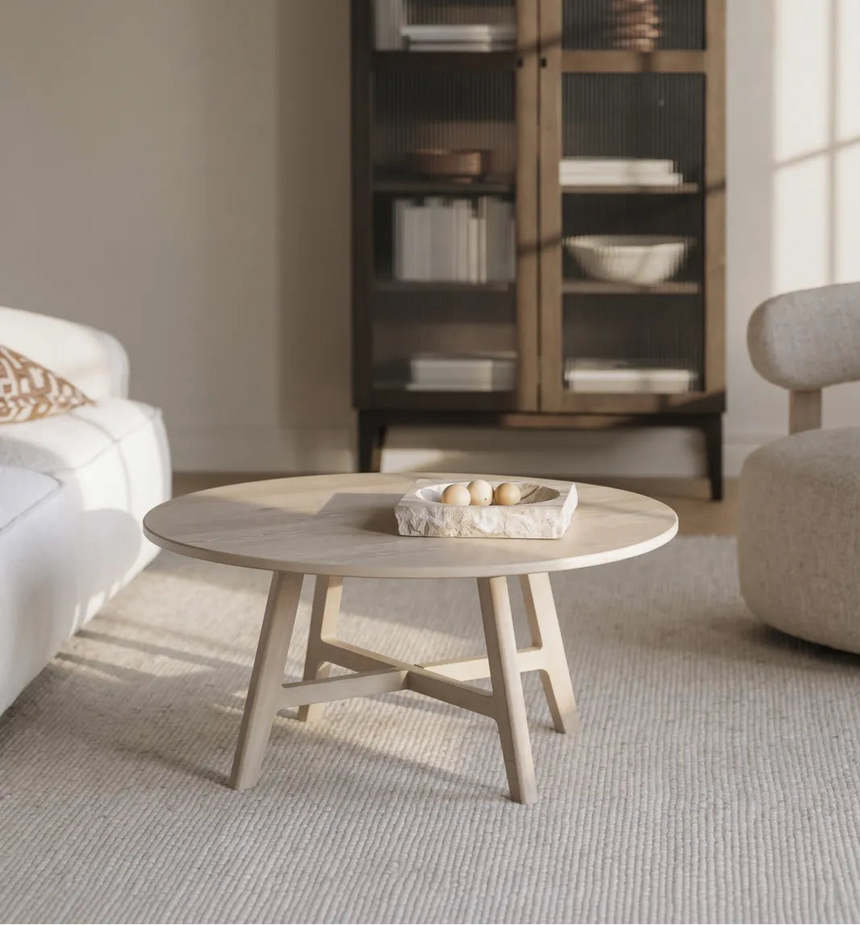 Couchtisch DUMBARTON aus Eiche, 90x90x42 cm