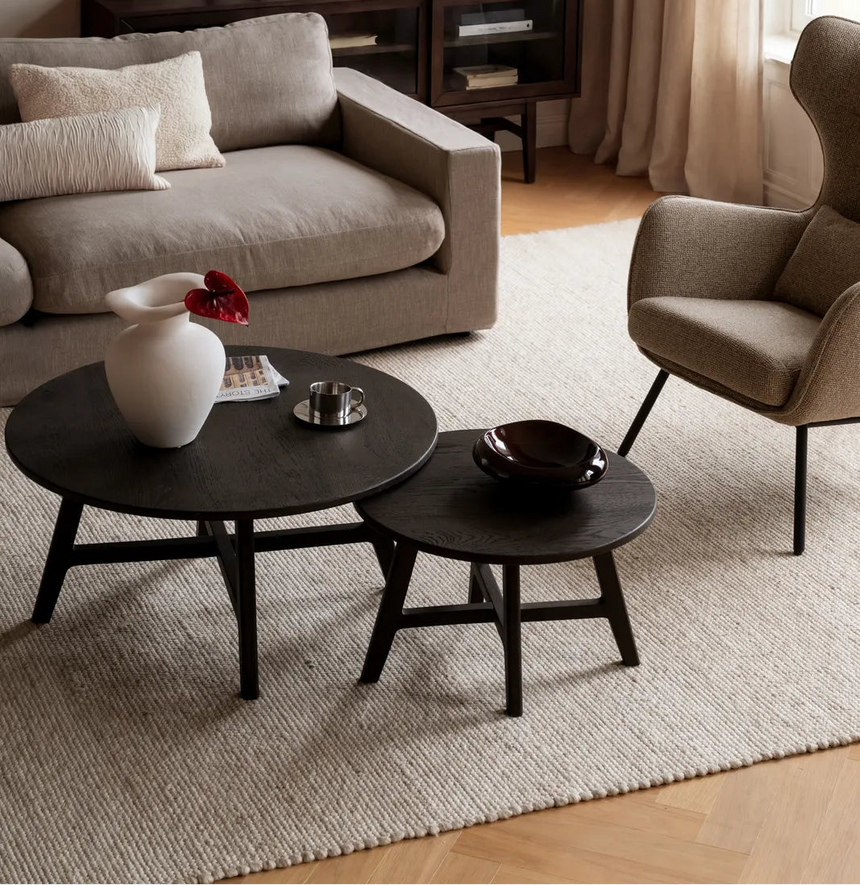 Couchtisch DUMBARTON aus Eiche, 90x90x42 cm