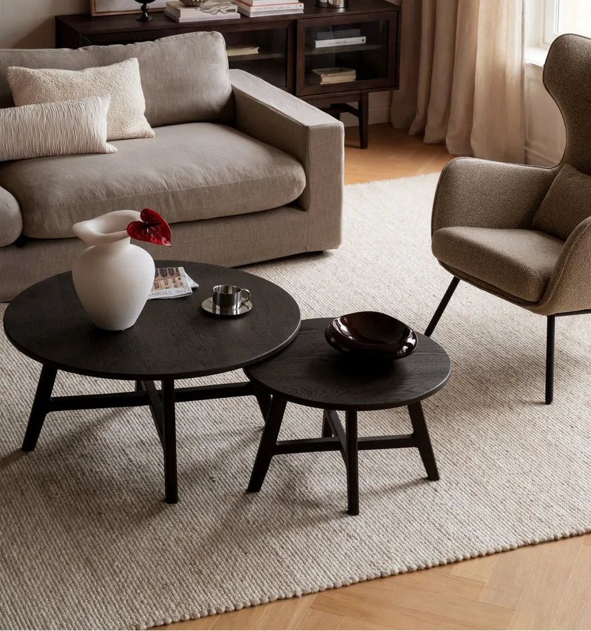 Couchtisch DUMBARTON aus Eiche, 60x60x39 cm