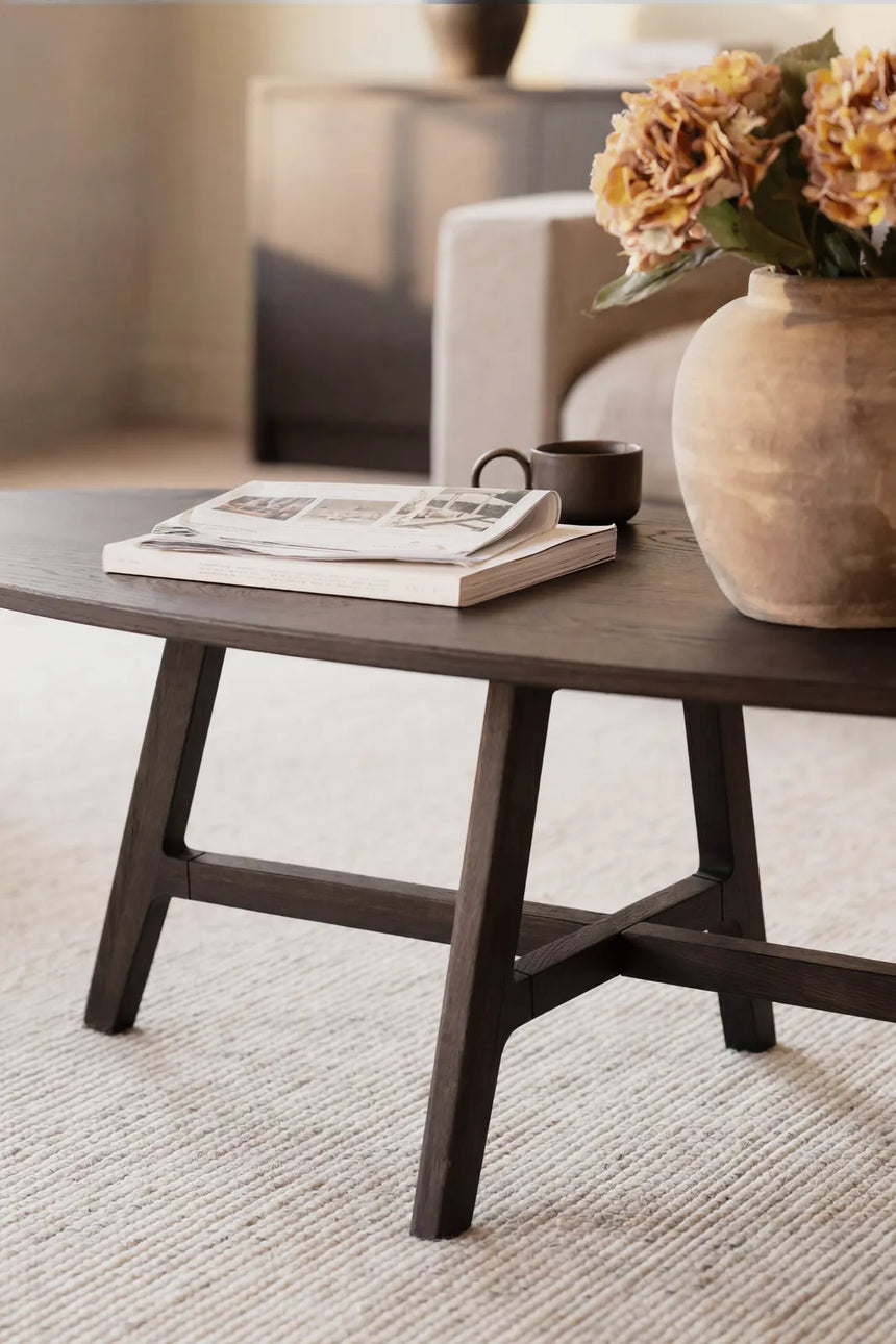 Couchtisch DUMBARTON aus Eiche, 146x58x42 cm