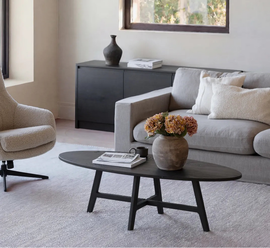 Couchtisch DUMBARTON aus Eiche, 146x58x42 cm