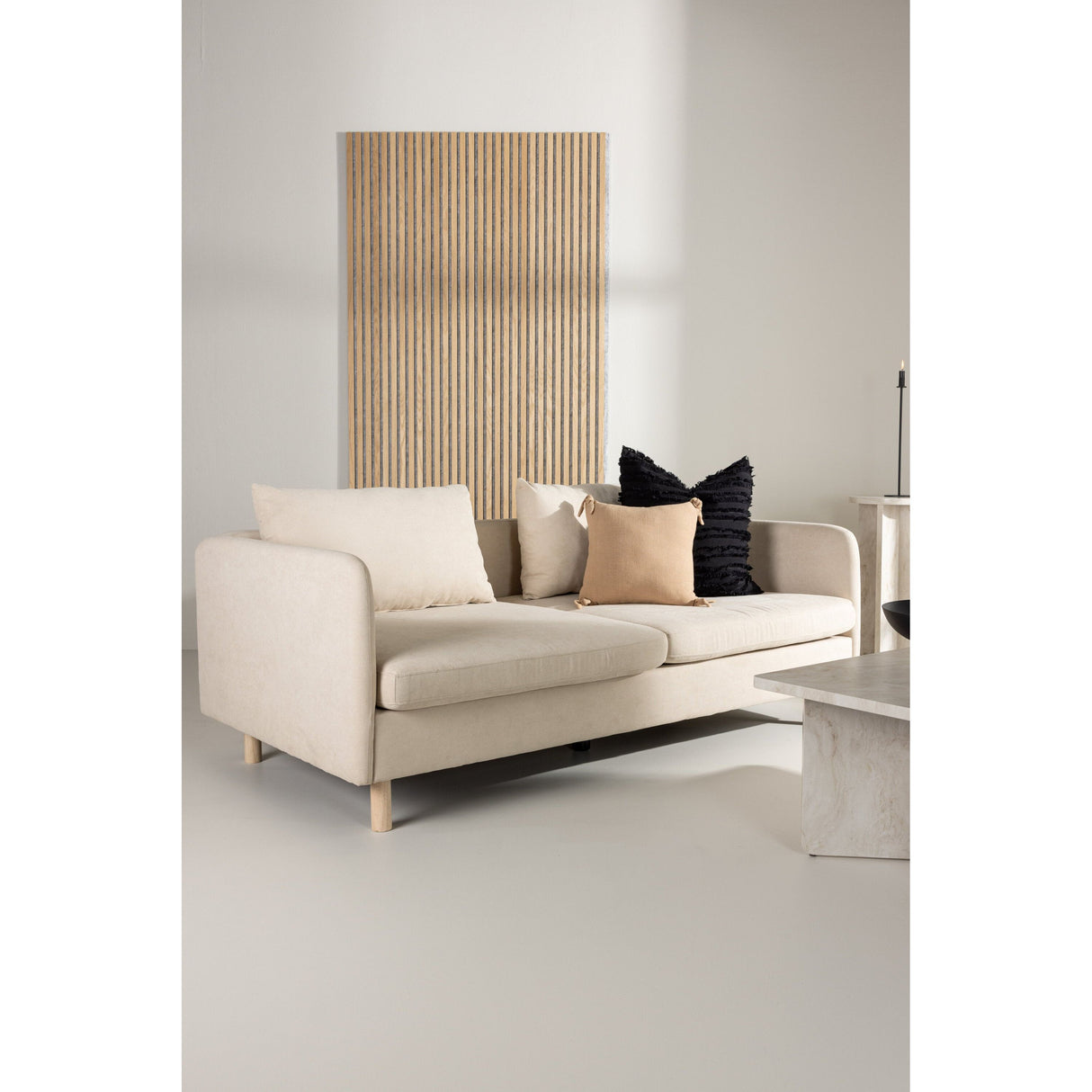 Zero 2-Sitzer Sofa - Holzoptik / Beige Stoff - ZEN ZONE Furniture