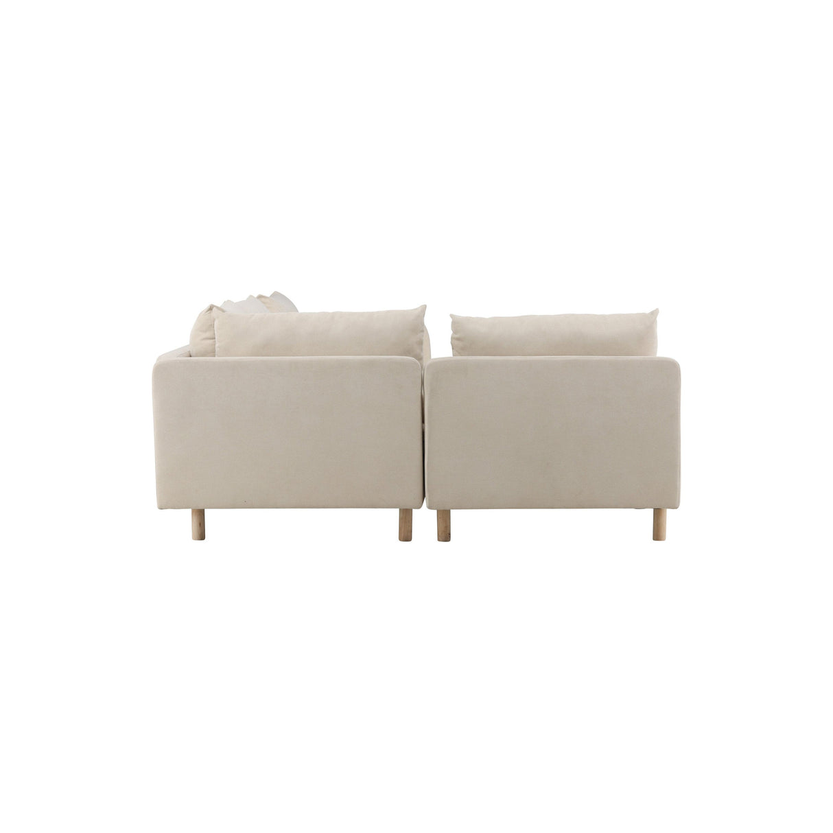 Zero 3-Sitzer Ecksofa - Holzoptik / Beige Stoff - ZEN ZONE Furniture