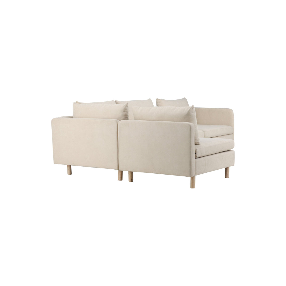 Zero 3-Sitzer Ecksofa - Holzoptik / Beige Stoff - ZEN ZONE Furniture