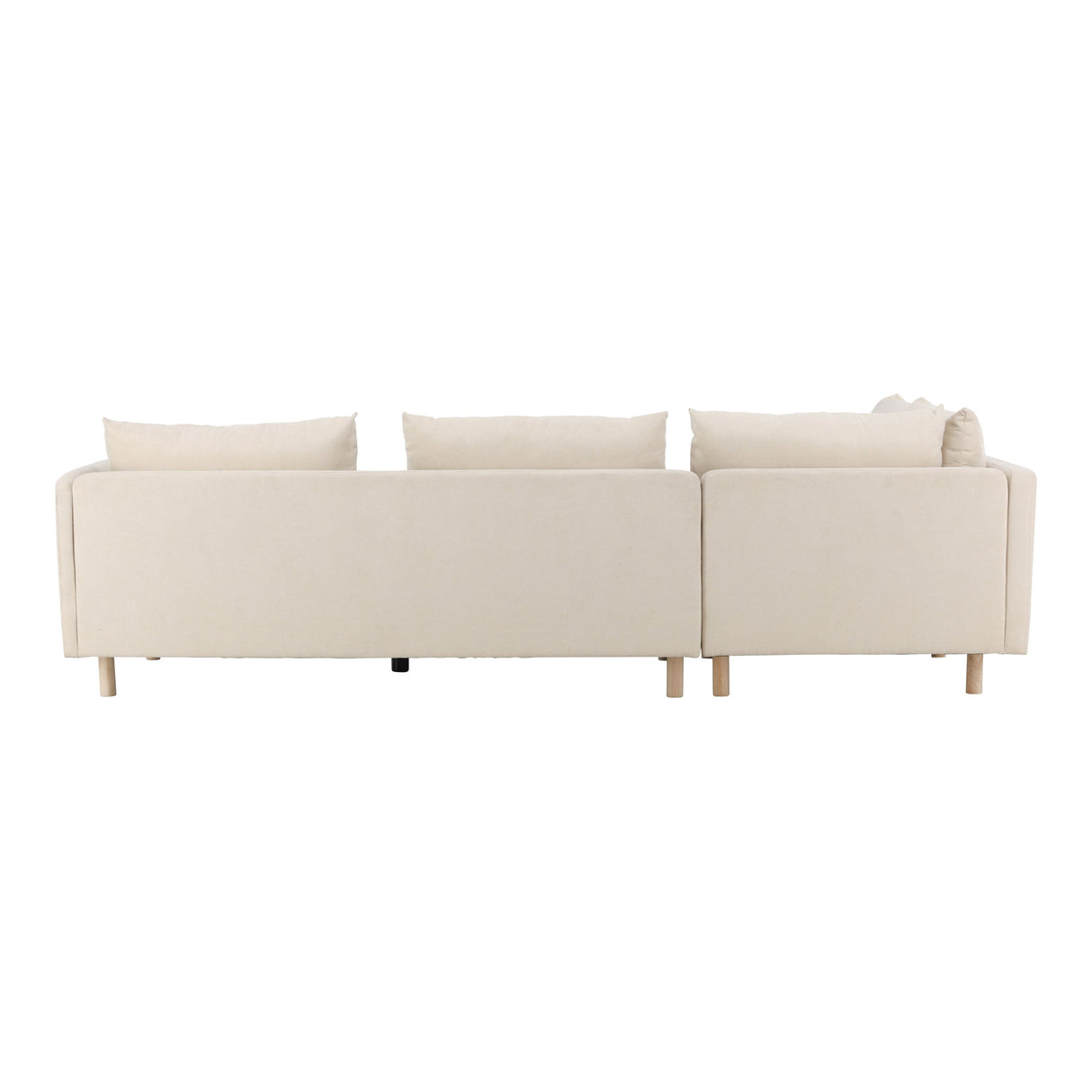 Zero 3-Sitzer Ecksofa - Holzoptik / Beige Stoff - ZEN ZONE Furniture