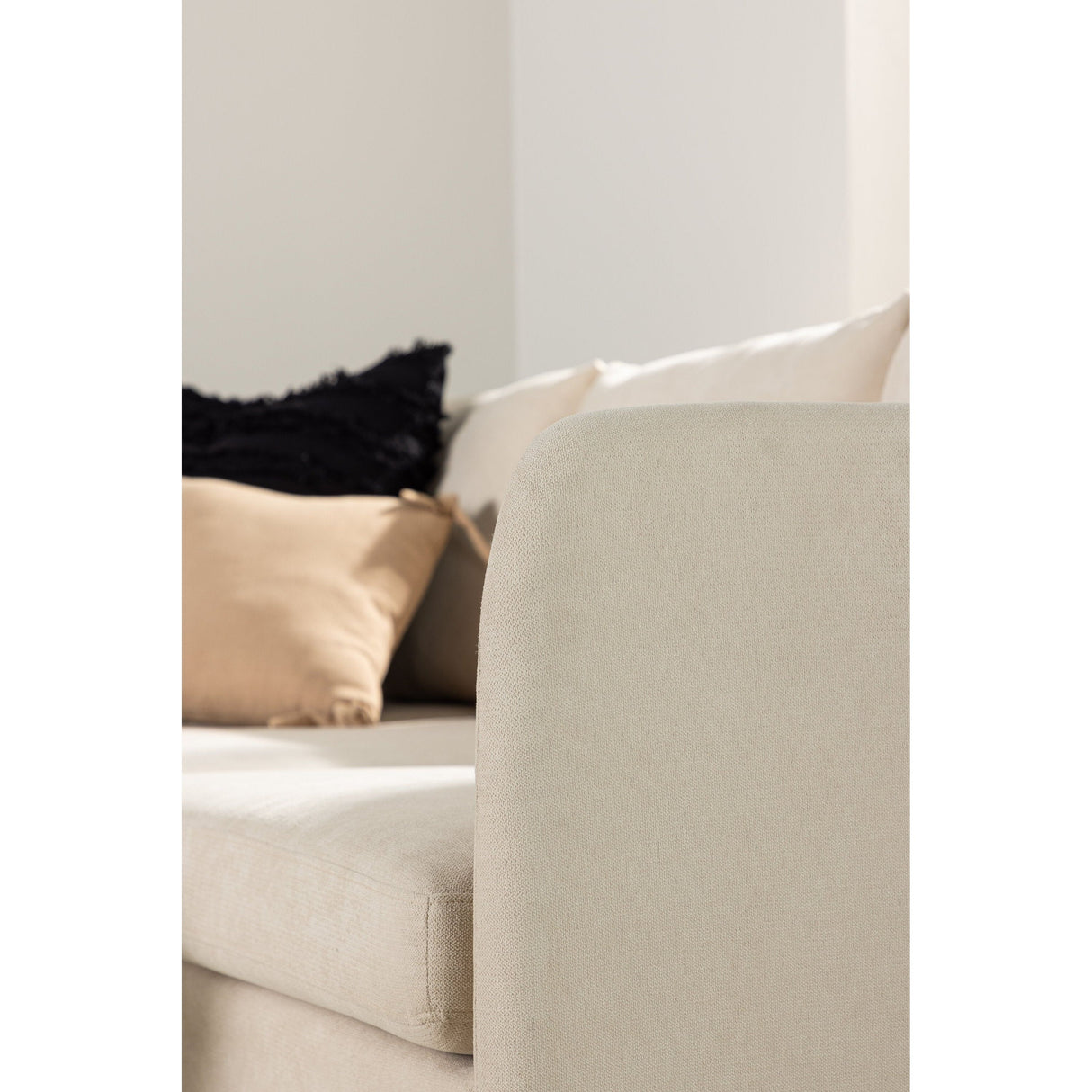 Zero 3-Sitzer Ecksofa - Holzoptik / Beige Stoff - ZEN ZONE Furniture